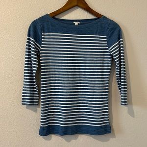 J Crew Stripe 3/4 Sleeve Shirt Size XXS